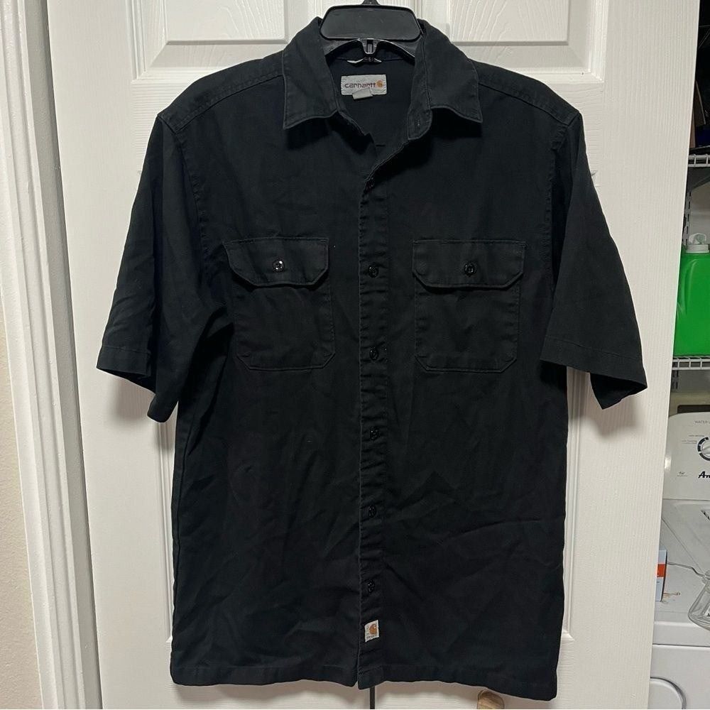 Carhartt Men's Relaxed Fit Short Sleeve Work Shirt Black Medium